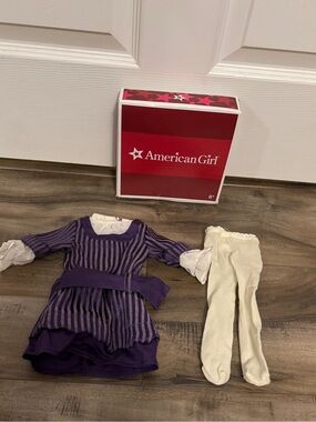 American Girl Doll Rebecca’s Hanukkah Dress and tights w/box